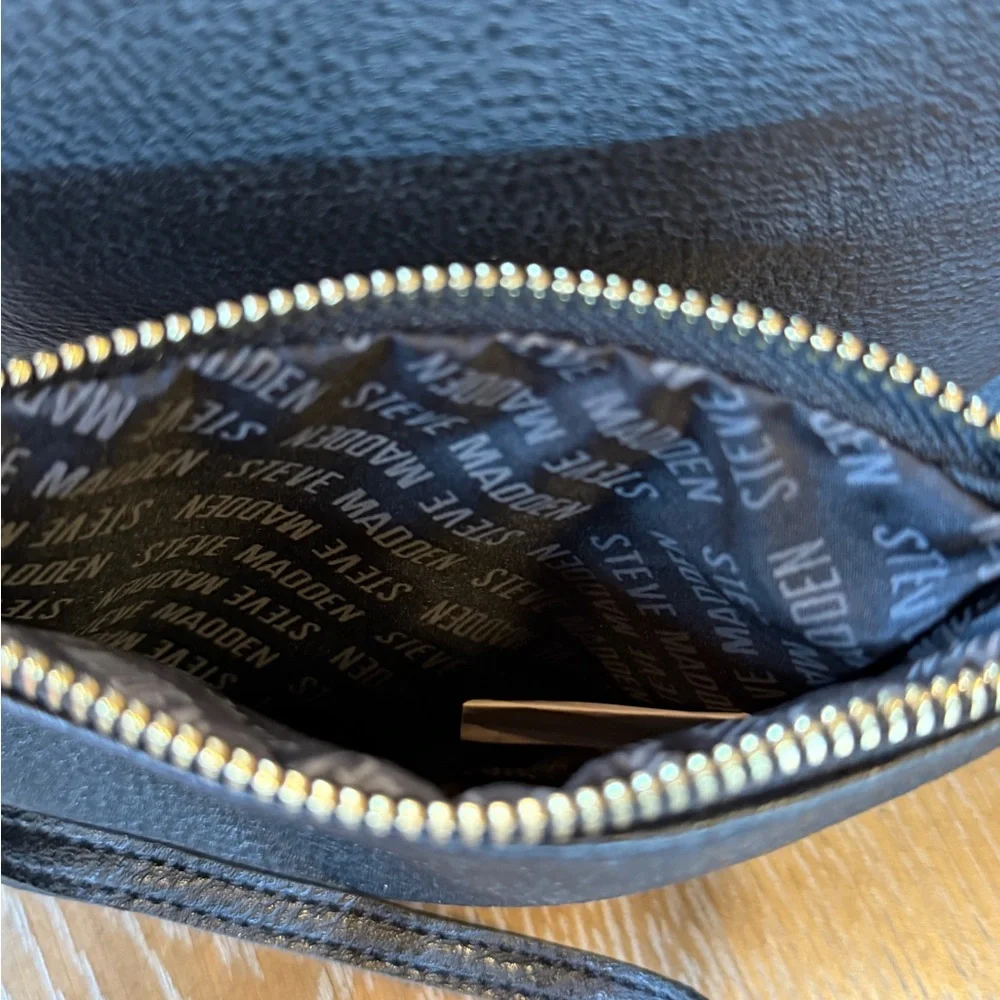 Steve Madden Clutch Make Up Bags Travel Black, Zip Top Set of 2